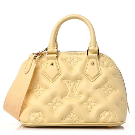 LOUIS VUITTON Calfskin Bubblegram Alma BB Banana 1155802 